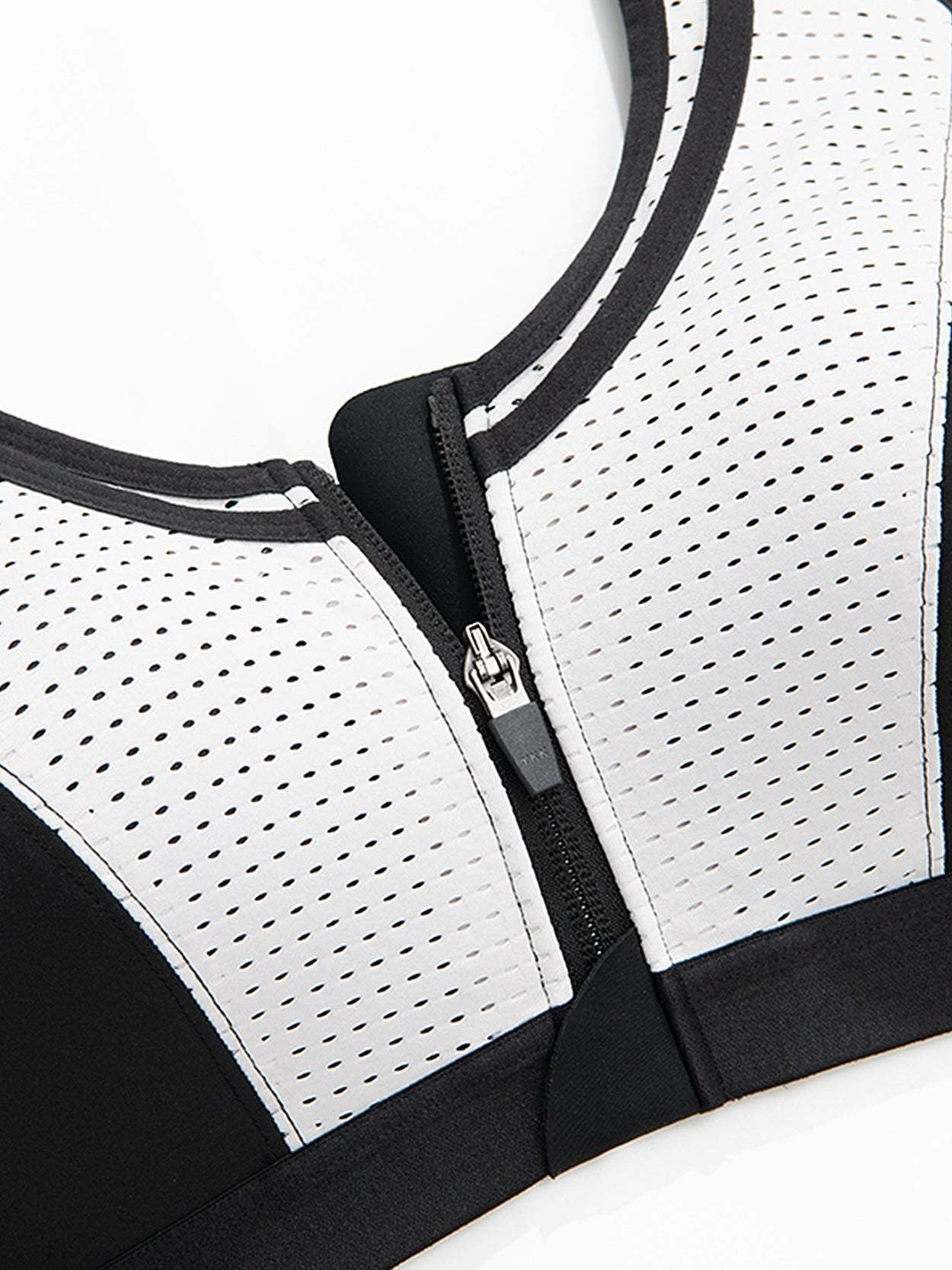Zip Front Sports Bra High Impact Workout Bra