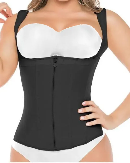 Lady's Vest Waist Trainer with Zipper Wide Straps -High Compression Line