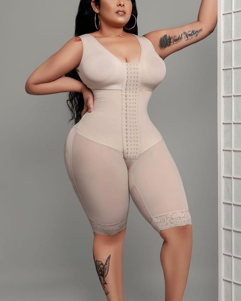 Compression Garment Tummy Control Fajas Adjustable Hook And Eye Front