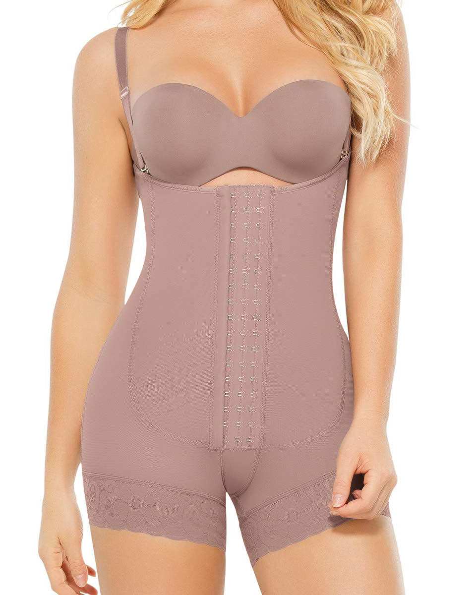 Open Bust Tummy Control Shapewear For Women Postpartum Body Shaper Post Liposuction Bodysuit Hook and Eye Weight Loss High Waist Flatten Abdomen Fajas-Curvy-Faja
