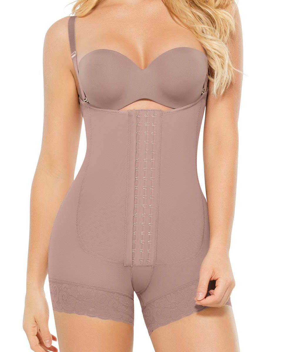 Open Bust Tummy Control Shapewear For Women Postpartum Body Shaper Post Liposuction Bodysuit Hook and Eye Weight Loss High Waist Flatten Abdomen Fajas-Curvy-Faja