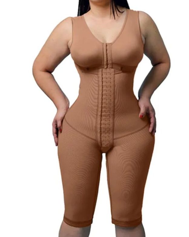 Women's Compression Shapewear Knee-length Girdle With Bra Slimming Bodysuit-Curvy-Faja