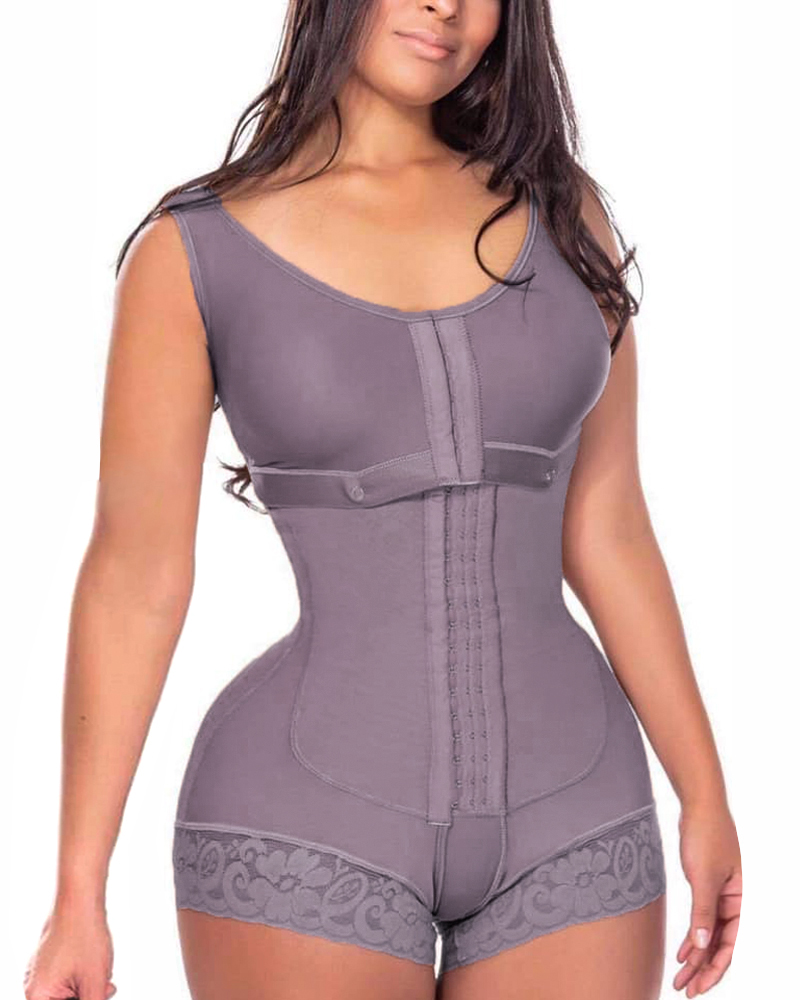 Full Back Coverage High Compression Powernet Garment With Bra-Curvy-Faja