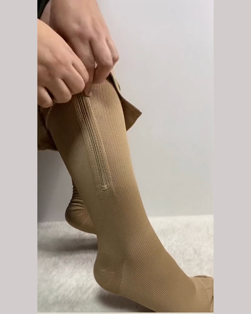 New Compression Zipper Elastic Socks