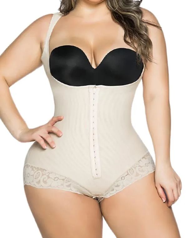 Women's Lace Bodysuit With Armhole Sleeves Adjustable Breast Support Tummy Control Bodyshaper-Curvy-Faja