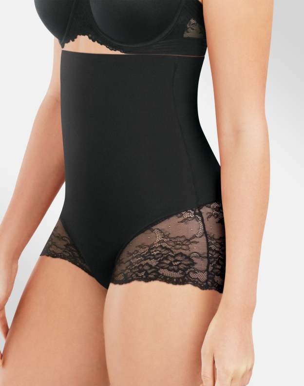 High Waist Shaping Brief With Lace-Curvy-Faja