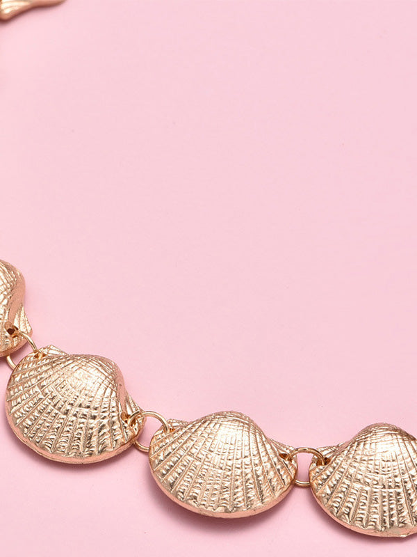 Fashion Adjustable Alloy Shell Beach Necklace-Curvy-Faja