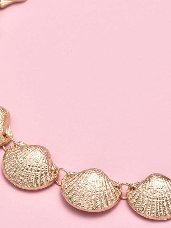 Fashion Adjustable Alloy Shell Beach Necklace-Curvy-Faja