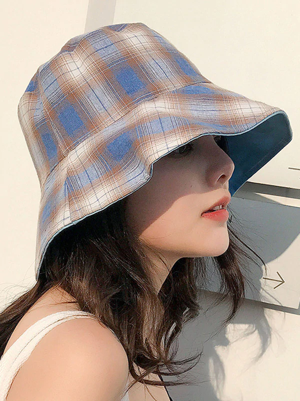 Leisure Versatile Plaid Fisherman Hat-Curvy-Faja