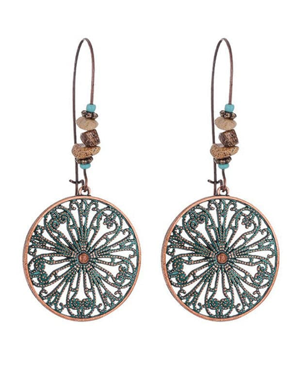 Vintage Round Hollow Earrings-Curvy-Faja