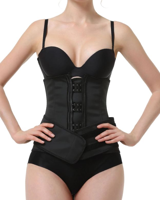Corset Latex Buckle Waist Corset Belt LATEX Rubber Straps Corset-Curvy-Faja