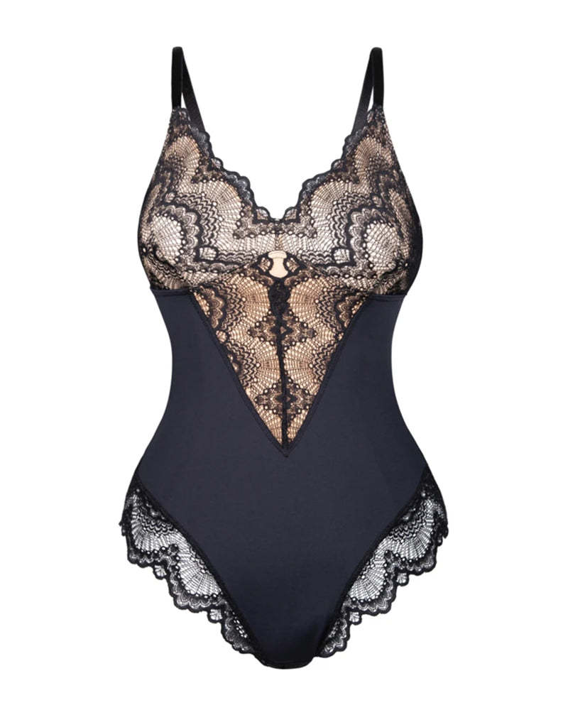 Sculpting Lace Shapewear Bodysuit-Curvy-Faja