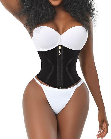 Latex Waist Trainer Corsets Zipper Underbust Sport Girdle Hourglass Body Shaper for Women