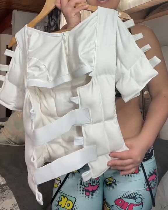 Women's Waist Trainer Tighten Lower Bust Corset Vest Steel Bones Hourglass Shapewear Inflatable