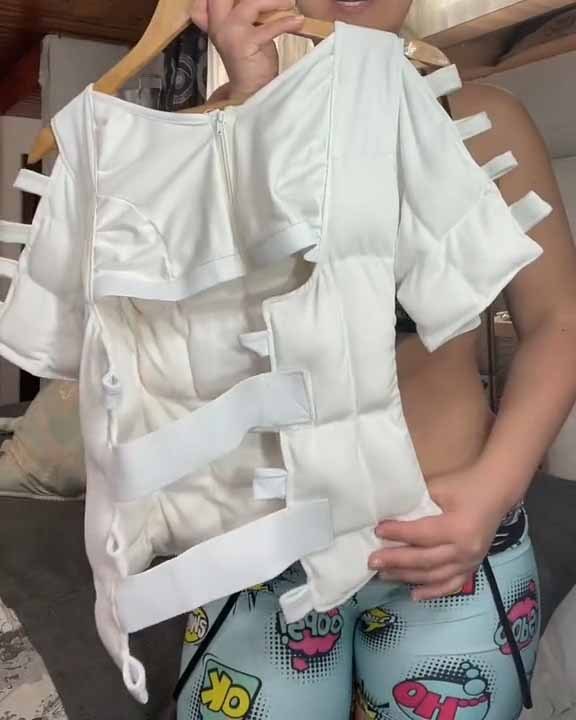 Women's Waist Trainer Tighten Lower Bust Corset Vest Steel Bones Hourglass Shapewear Inflatable