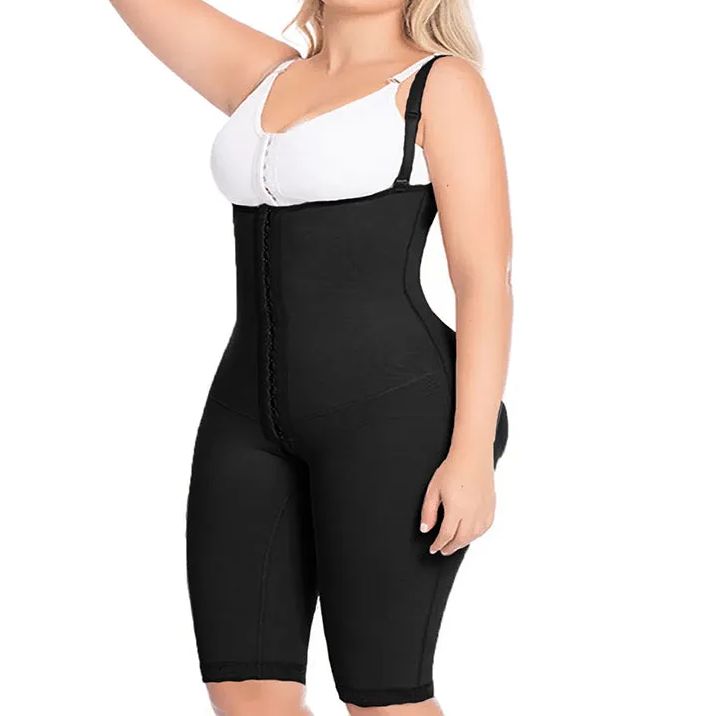 Open Bust Tummy Control Fajas Adjustable Hook And Eye Front Closure Women Shapewear-curvy-faja