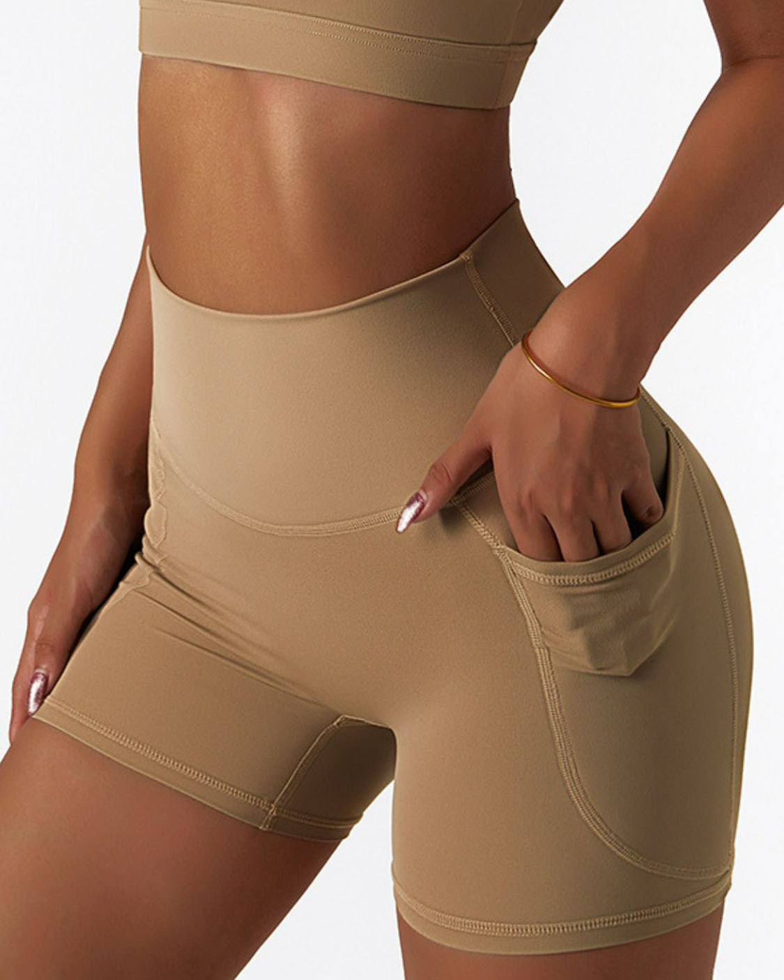 Quick-Dry Biker Shorts with Pockets