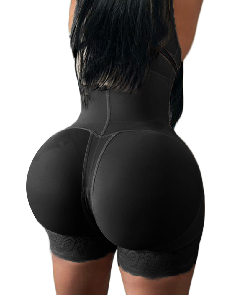 Post Partum and Post Surgical High Waist Flatten Abdomen 2 Rows Of Hooks For Compression Adjustment-curvy-faja