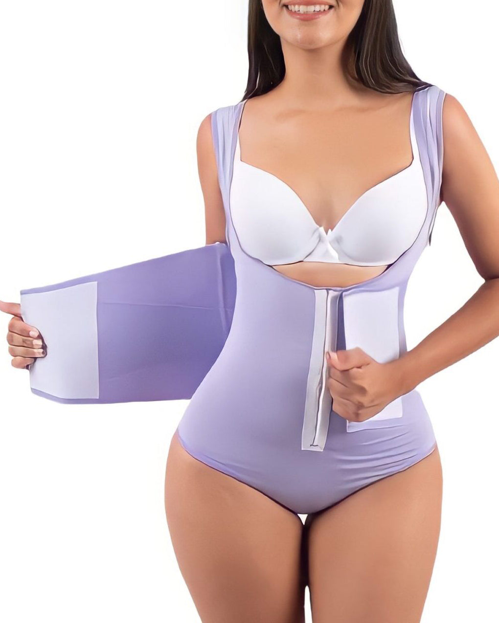 Tummy Control Shapewear Bodysuit with Belt-curvy-faja