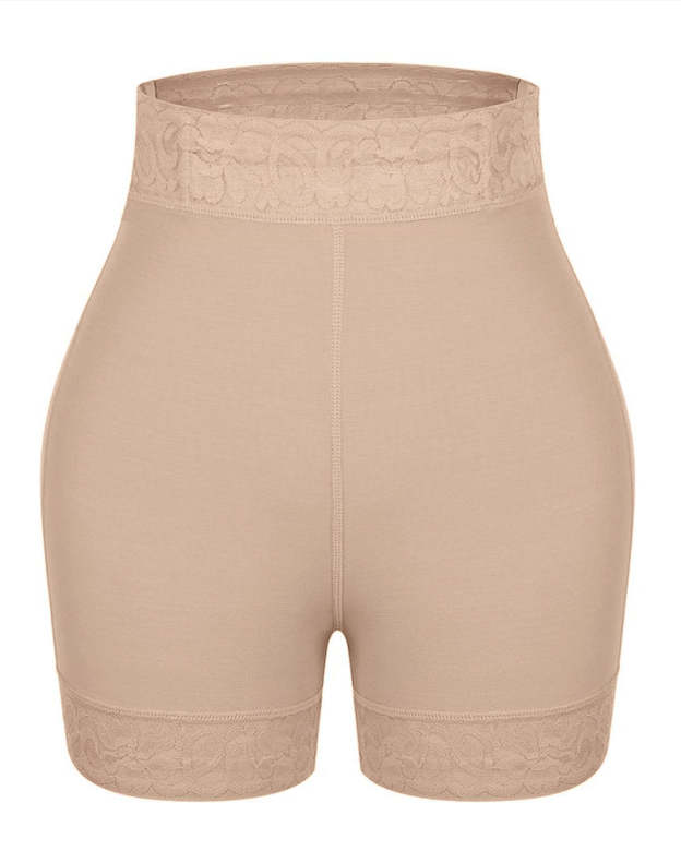 Mid-Waist Shaping Shorts With Anti-Rolling Lace Tummy Control Underwear For Women Butt Lifter-Curvy-Faja