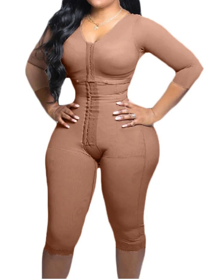 Full Body Support Arm Compression Shrink Your Waist With Built In Bra -Curvy-Faja