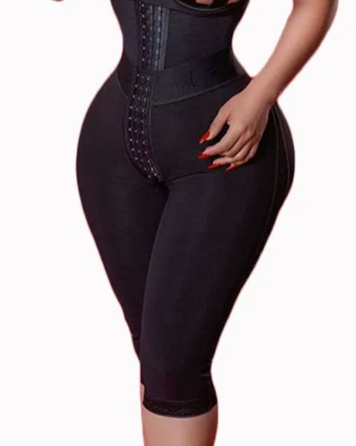 Women's Hip Shaping Knee-length High Waist Shorts-Curvy-Faja