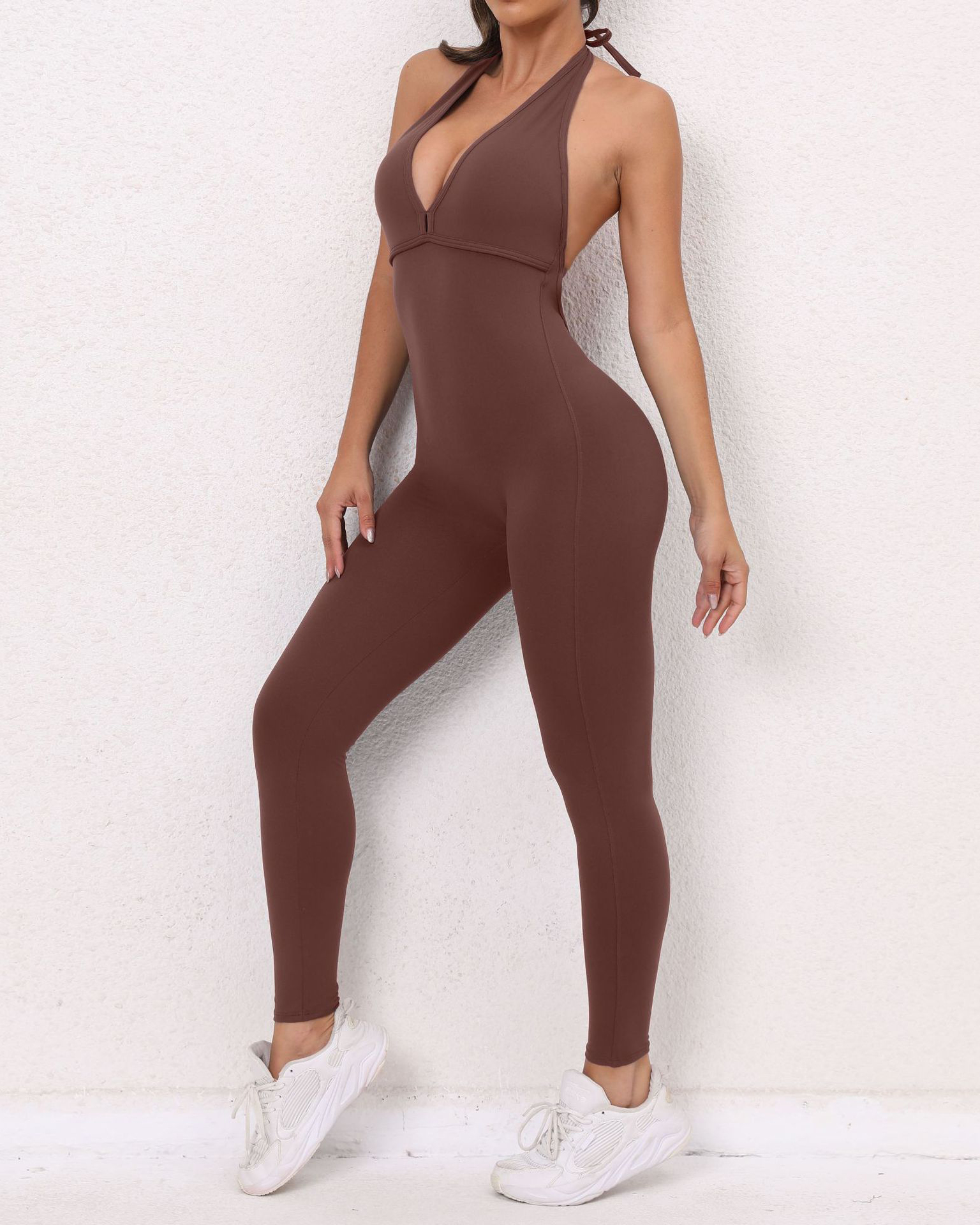 One-Piece Quick-Drying Tight-Fitting Yoga Clothing Peach Hip-Lifting Sports Fitness Pants-Curvy-Faja