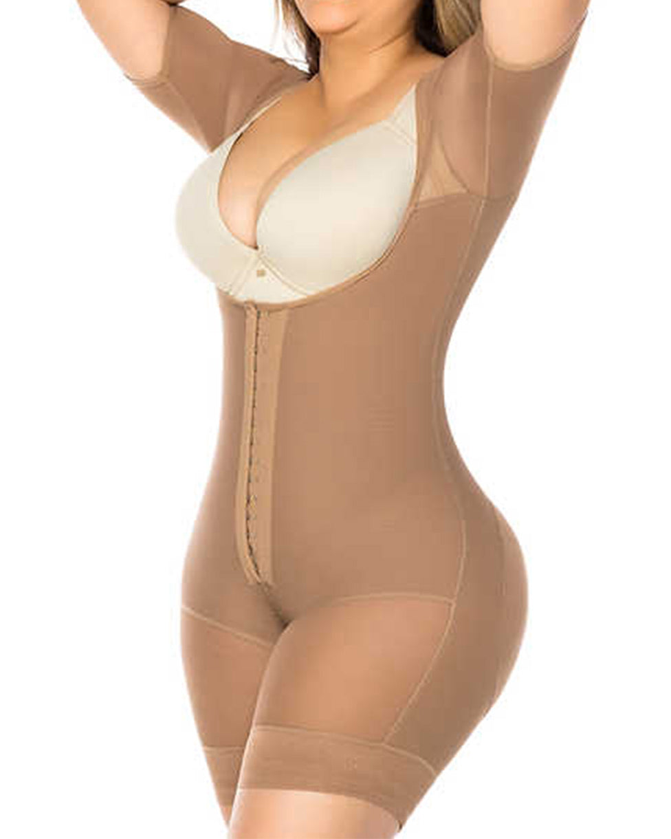 Open Bust Shapewear Hip Lift Faja Compression Postpartum Bodysuit-Curvy-Faja