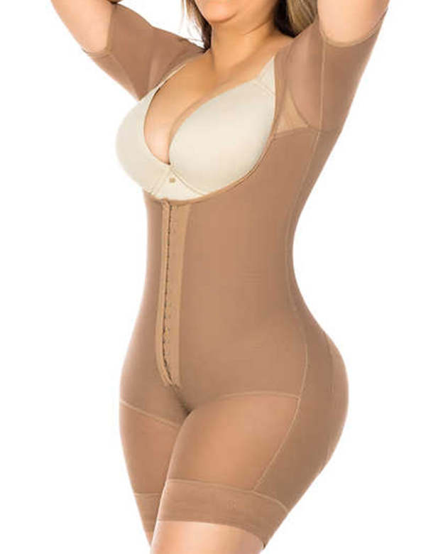 Open Bust Shapewear Hip Lift Faja Compression Postpartum Bodysuit-Curvy-Faja