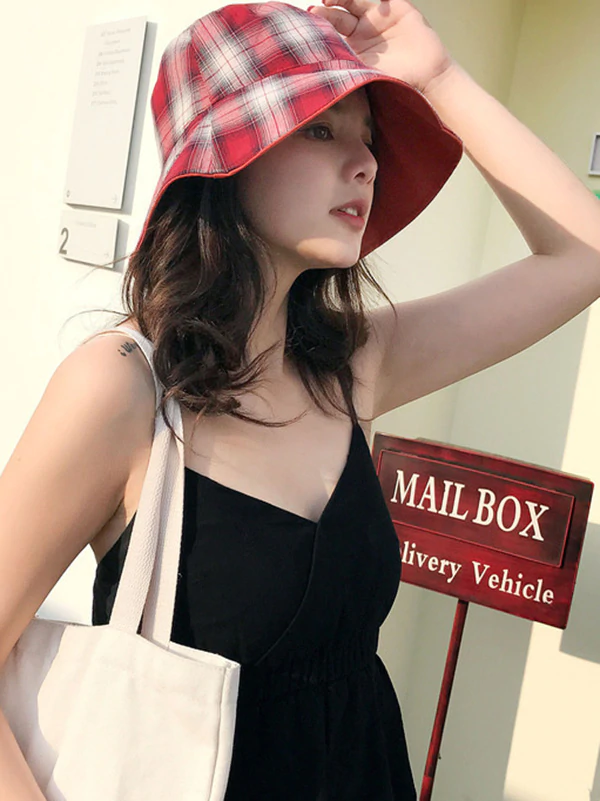 Leisure Versatile Plaid Fisherman Hat-Curvy-Faja