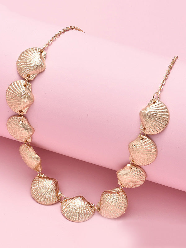 Fashion Adjustable Alloy Shell Beach Necklace-Curvy-Faja