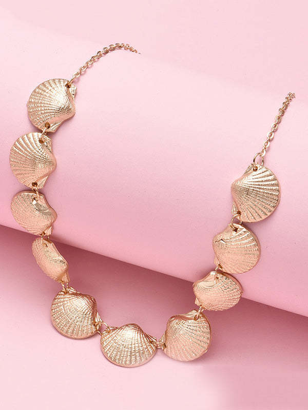 Fashion Adjustable Alloy Shell Beach Necklace-Curvy-Faja