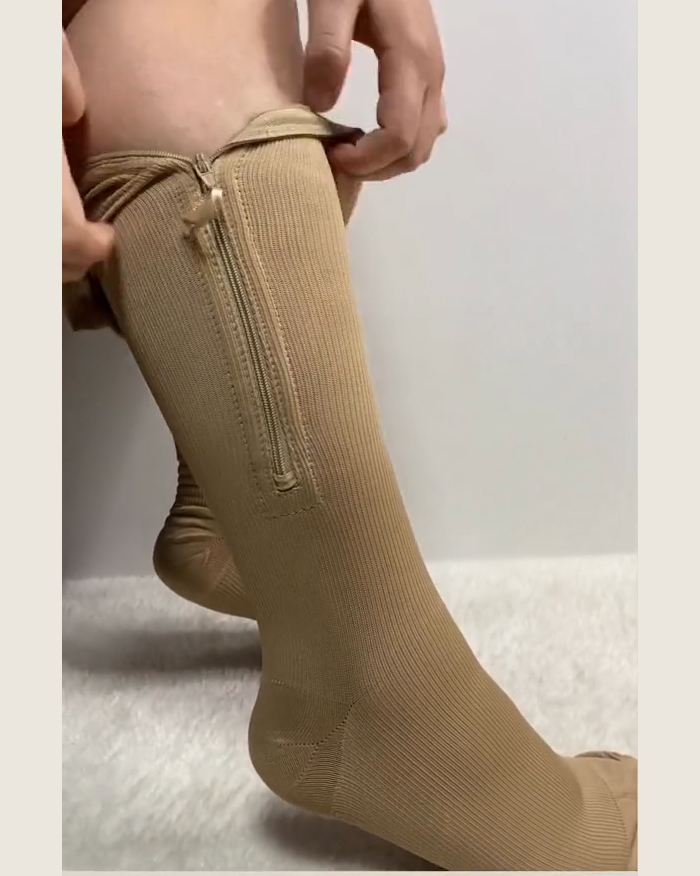 New Compression Zipper Elastic Socks