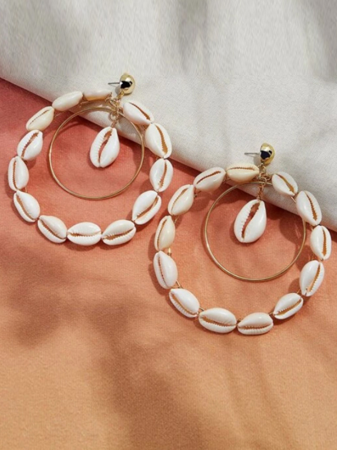 Bohemian Shell Beach Earrings-Curvy-Faja