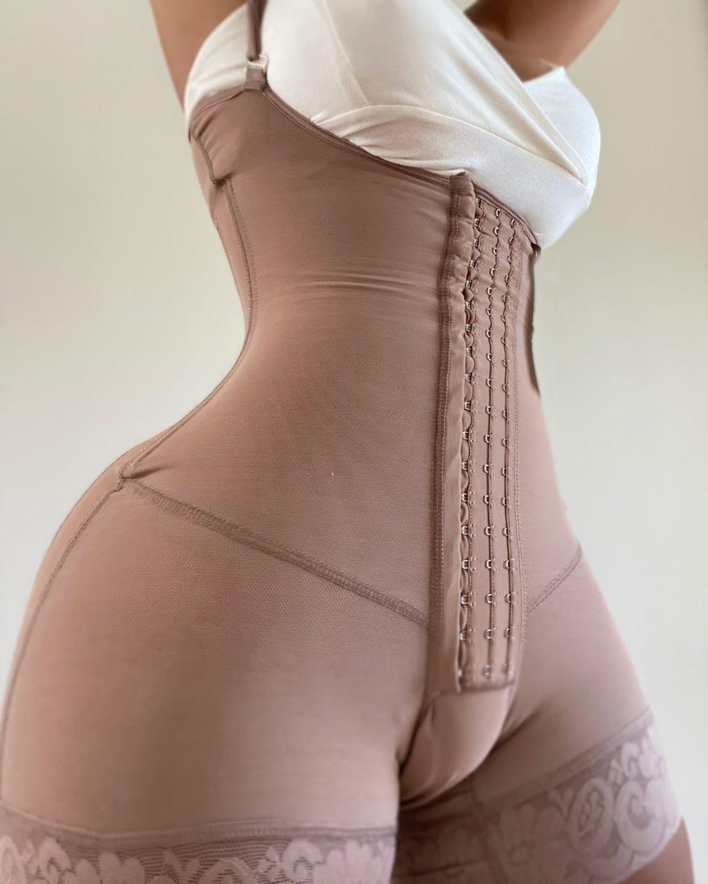 Open Bust Tummy Control Butt-Lifting Shapewear  Open Crotch with Hook 
