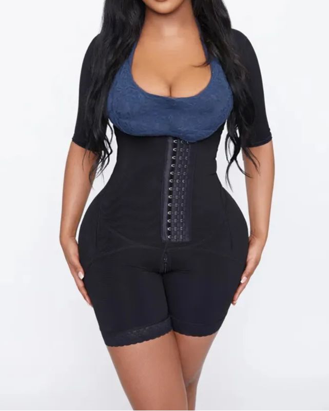 Braless Mid Thigh Stage 2 Faja with Sleeves