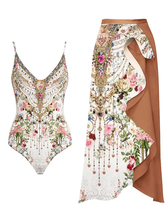 Floral Print Fashion One Piece Swimsuitcurvyfaja