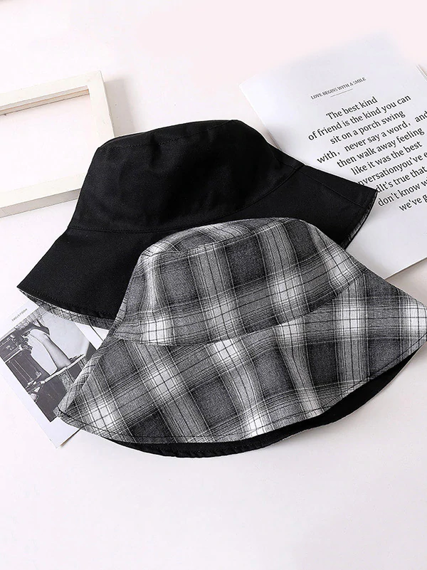 Leisure Versatile Plaid Fisherman Hat-Curvy-Faja