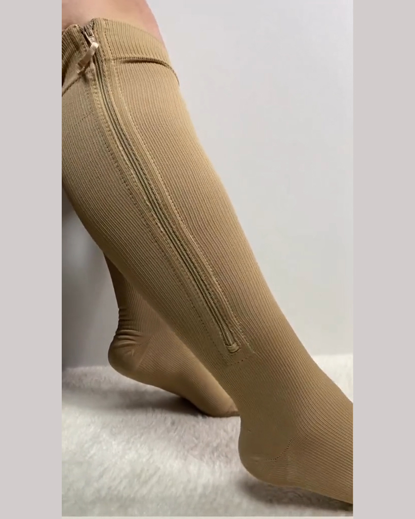 New Compression Zipper Elastic Socks