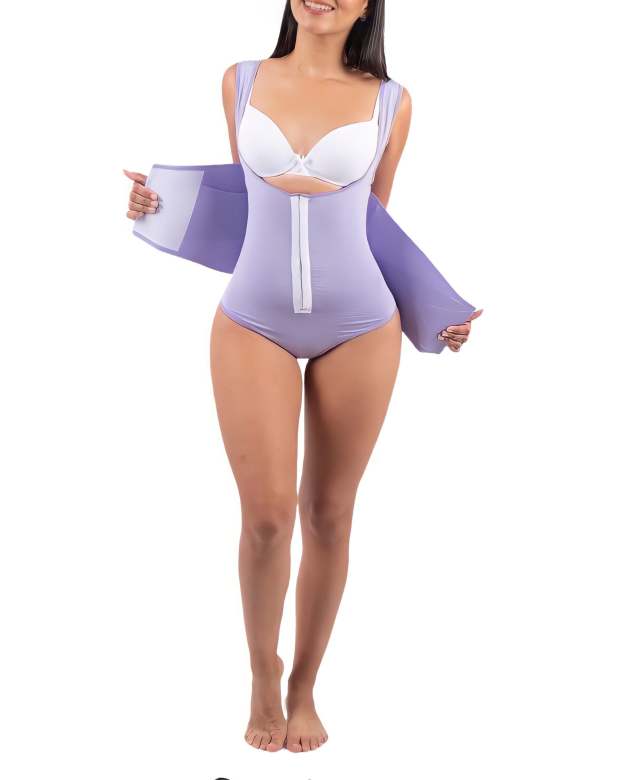 Tummy Control Shapewear Bodysuit with Belt-Curvy-Faja