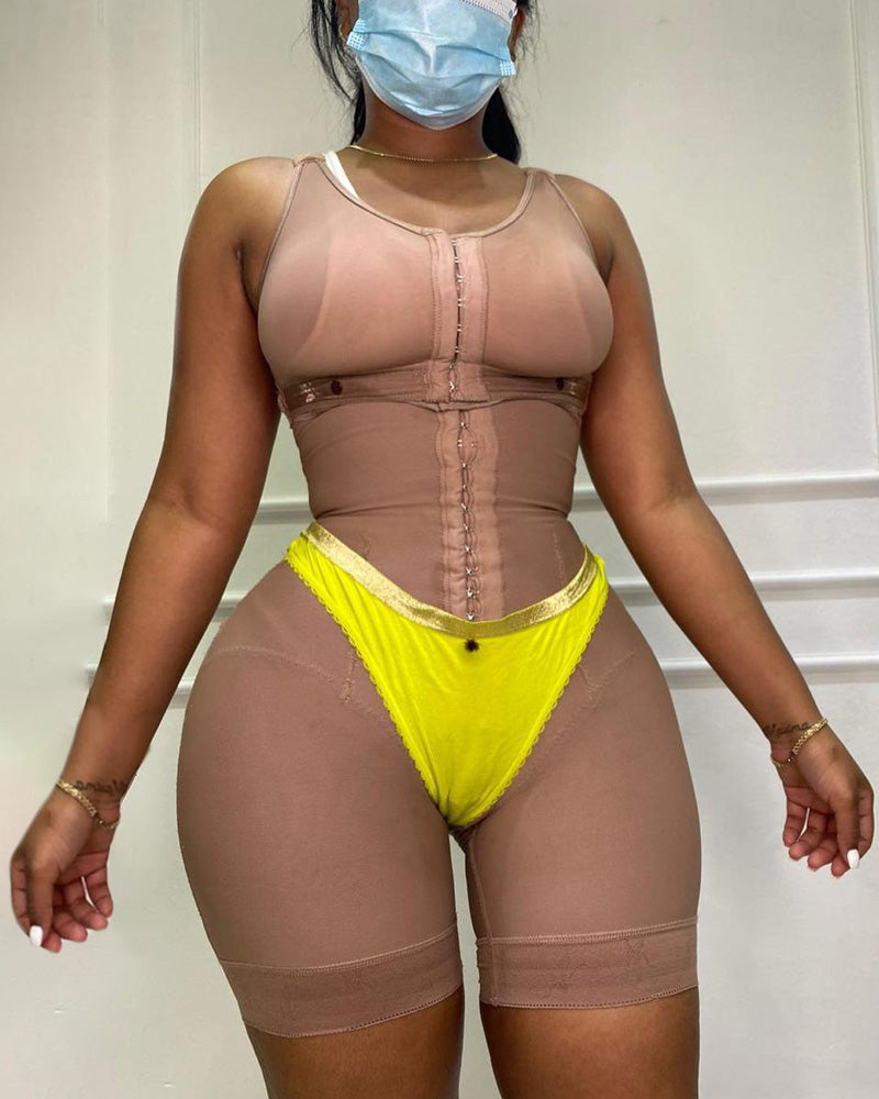 Tummy Control Fajas Adjustable Hook And Eye Front Closure Women Shapewear Post Liposuction-Curvy-Faja