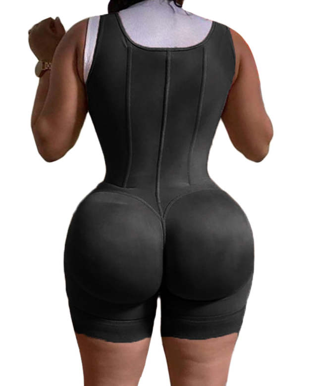 Women's Shapewear HOOK AND EYE CLOSURE Tummy Control  Adjustable Crotch  Open Bust Bodysuit-Curvy-Faja