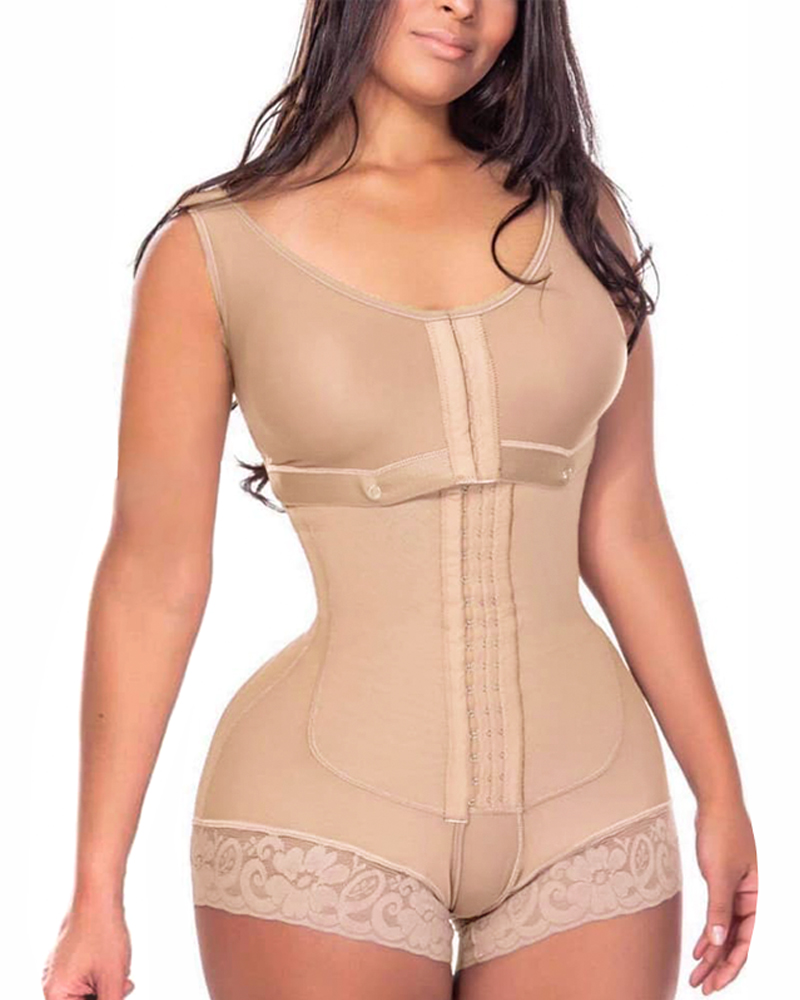 Full Back Coverage High Compression Powernet Garment With Bra-Curvy-Faja
