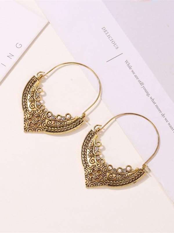 Vintage Pattern Love Hollow Earrings-Curvy-Faja
