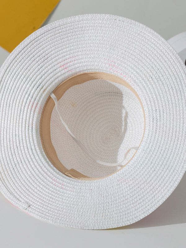 Parent-Child Lovely Straw Hand Drawn Doodle Painted Cartoon Painting Sunscreen Hat-Curvy-Faja