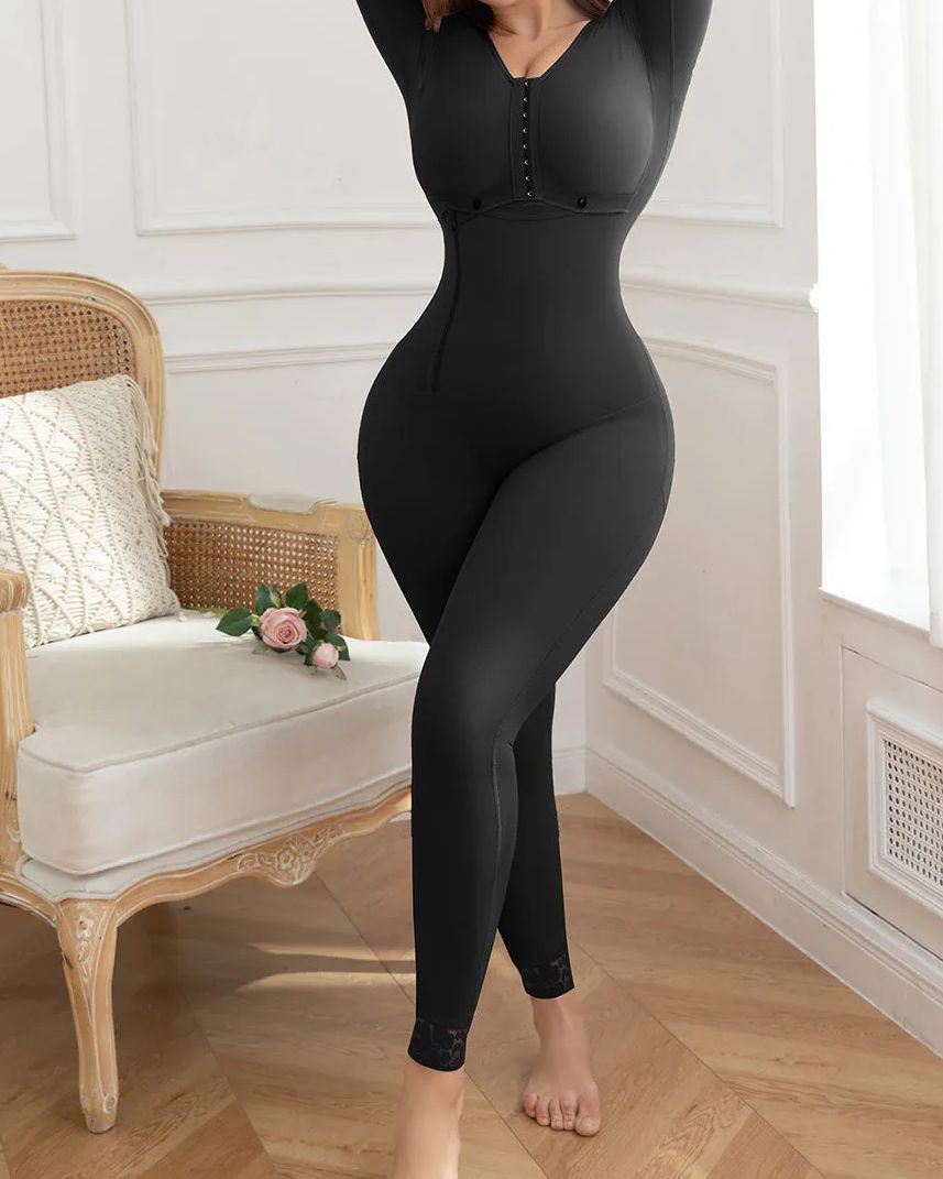 Long Sleeve Long Leg Shaping Garment After Liposuction-Curvy-Faja