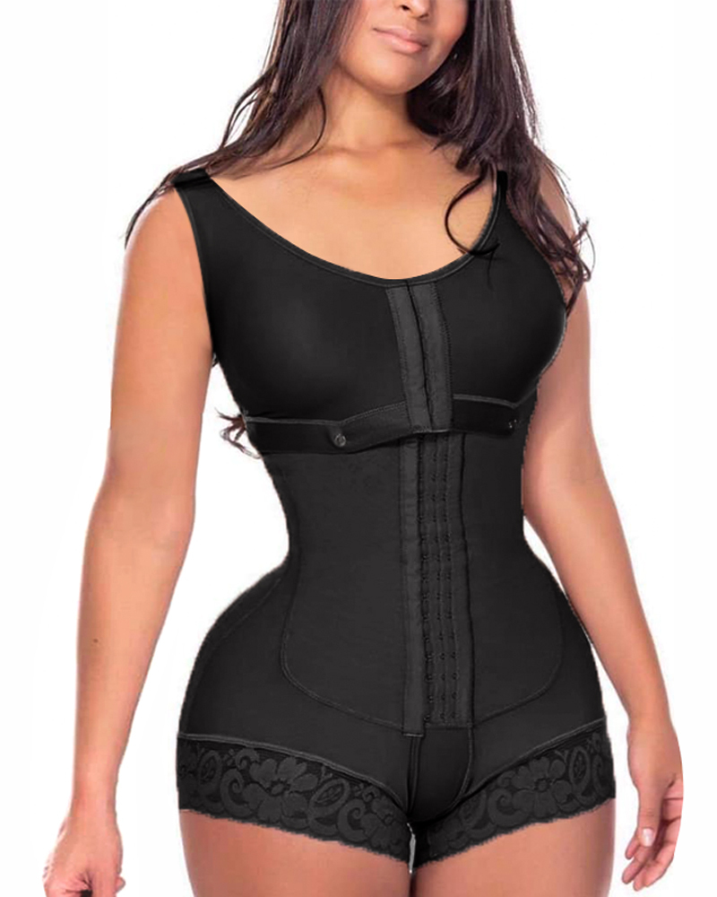 Full Back Coverage High Compression Powernet Garment With Bra-Curvy-Faja