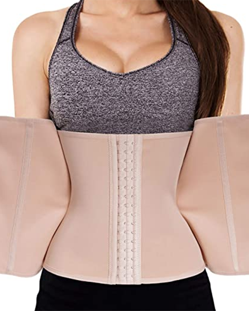 Waist Trainer Corset for Tummy Fat Burning weightloss Double Control Body Shapewear with Zipper & Hook-Curvy-Faja