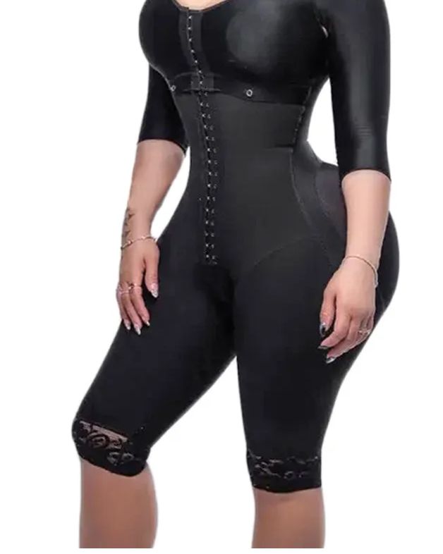 Full Body Support Arm Compression Shrink Waistband with Built-in Bra Corset Slimming Sleeve for Women-Curvy-Faja