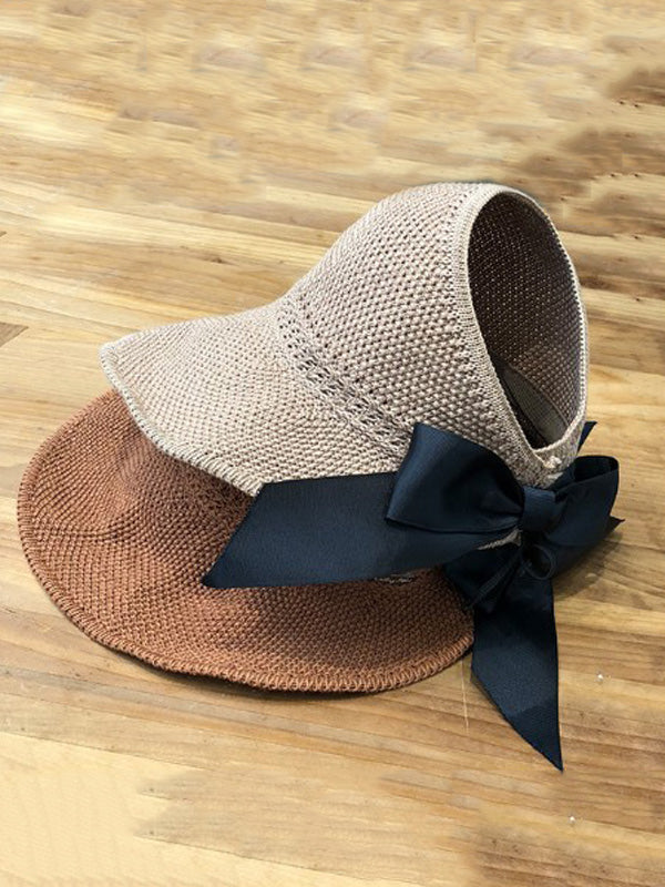 Solid Color Sunscreen Straw Woven Breathable Adjustable Hat
